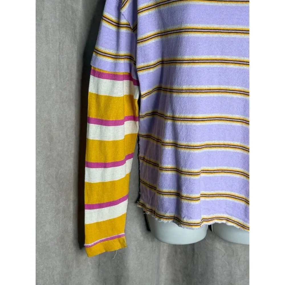 Free People Nina Striped Long Sleeve Top XS NWT